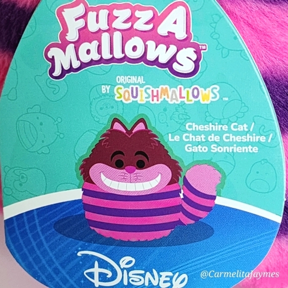 CHESIRE CAT 😻8" Pink Cat w Mishevious Smile FuzzAMallow Disney Squishmallow NWT - Picture 3 of 9
